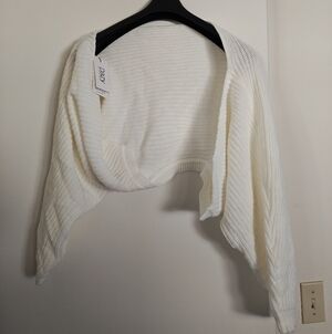 Elegant Cream Knit Shrug